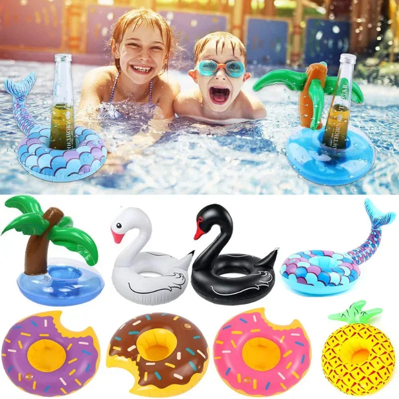 Clearance Inflatable Float Cup Pad Swimming Pool Drink Cup Stand Holder Drink Pool Mat Kids Toy Summer Pool Party Decorations